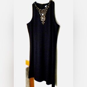 Michael Kors Elegant Black Sleeveless jeweled Dress XL